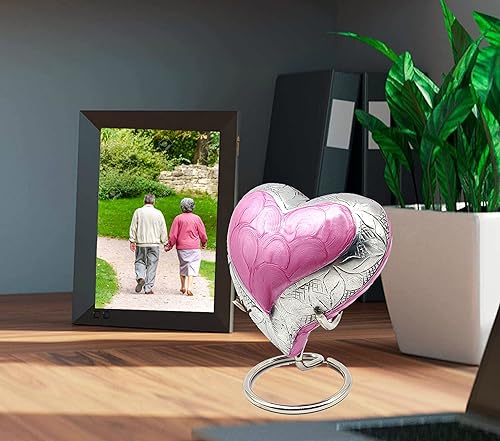 Miniatura 8 de Urna de recuerdo de corazón rosa, mini urna de ceniza, pequeña urna de cremación hecha a mano para cenizas, homenaje a tu ser querido, perfecta para