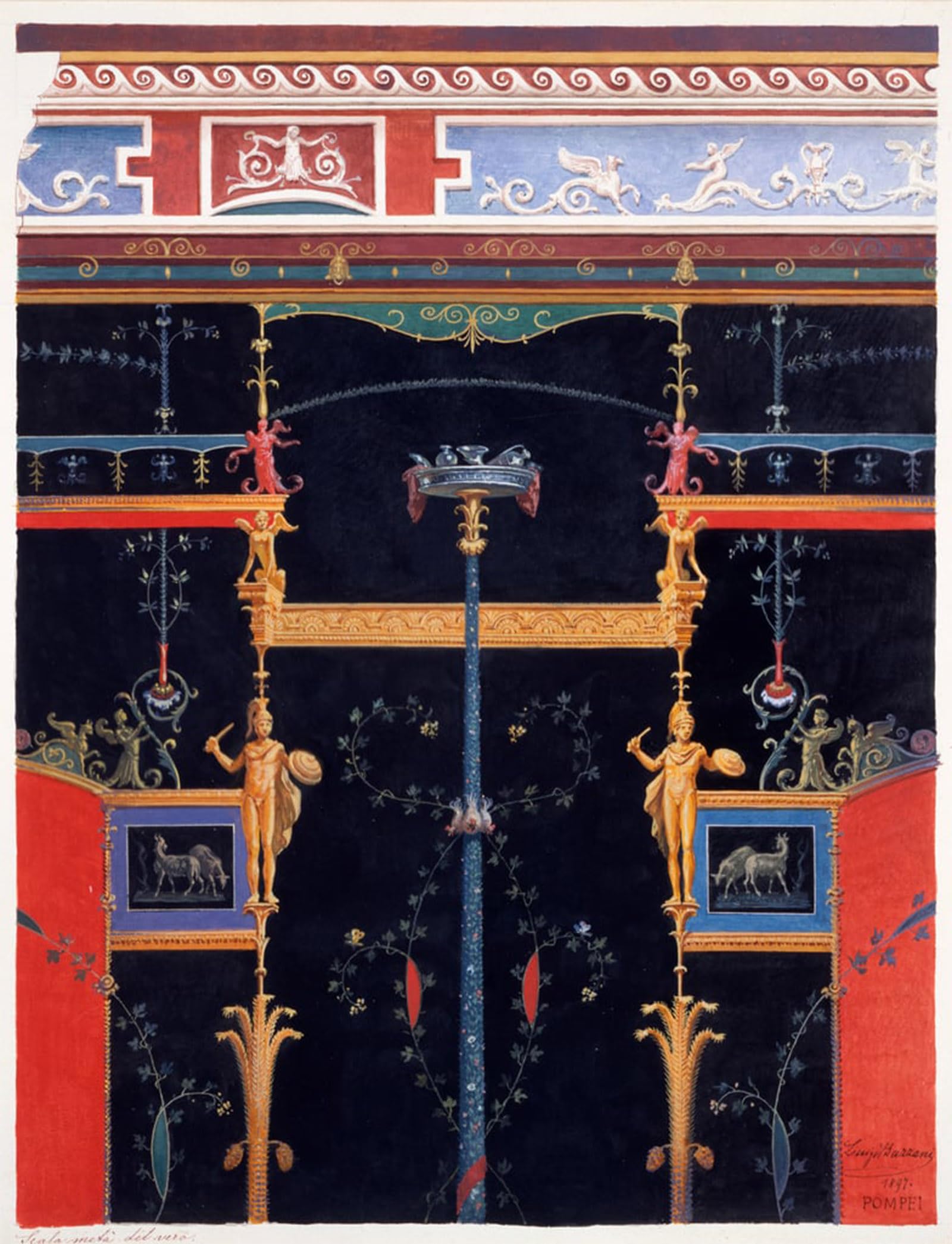Pintura de lienzo vintage SERENDIPITP de la casa de Aulo Vettius para espacios exclusivos 5