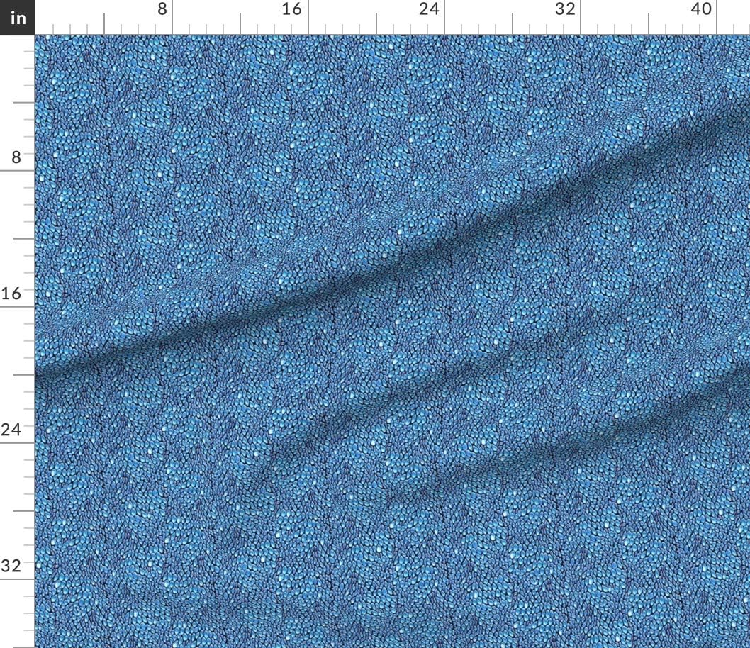Spoonflower Fabric - Sparkle Blue Ice Dragon Scales Scale Fantasy Costume Mermaid Dragons Printed on Petal Signature Cotton Fabric by The Yard - Sewing Quilting Apparel Crafts Decor