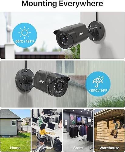Miniatura 7 de ZOSI 3K Lite Security Camera System with AI Human Vehicle Detection,H.265+ 8CH HD TVI Video DVR Recorder with 4X HD 1920TVL 1080P Indoor Outdoor