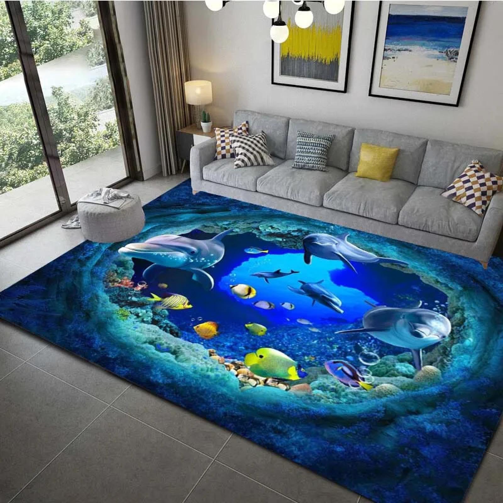 Tapis de porte dauphins pour chambre et salon 40x60cm