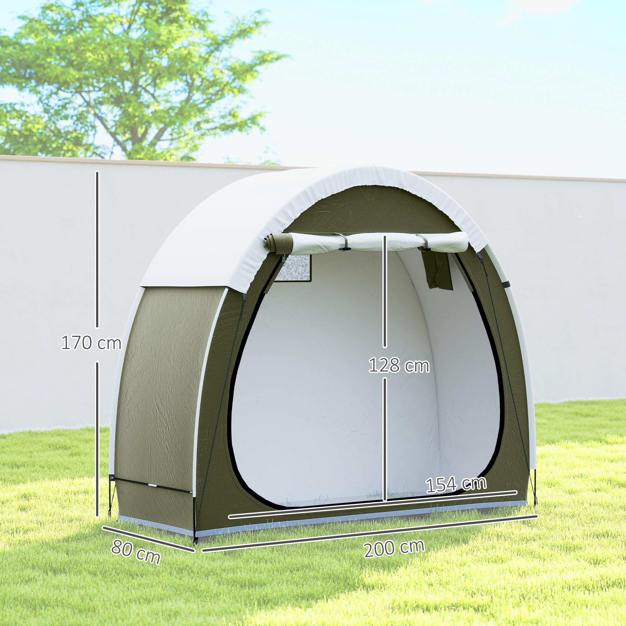 Outsunny Tenda da bicicletta 2 biciclette impermeabile Oxford 210D UPF50+ 200x80x170 cm