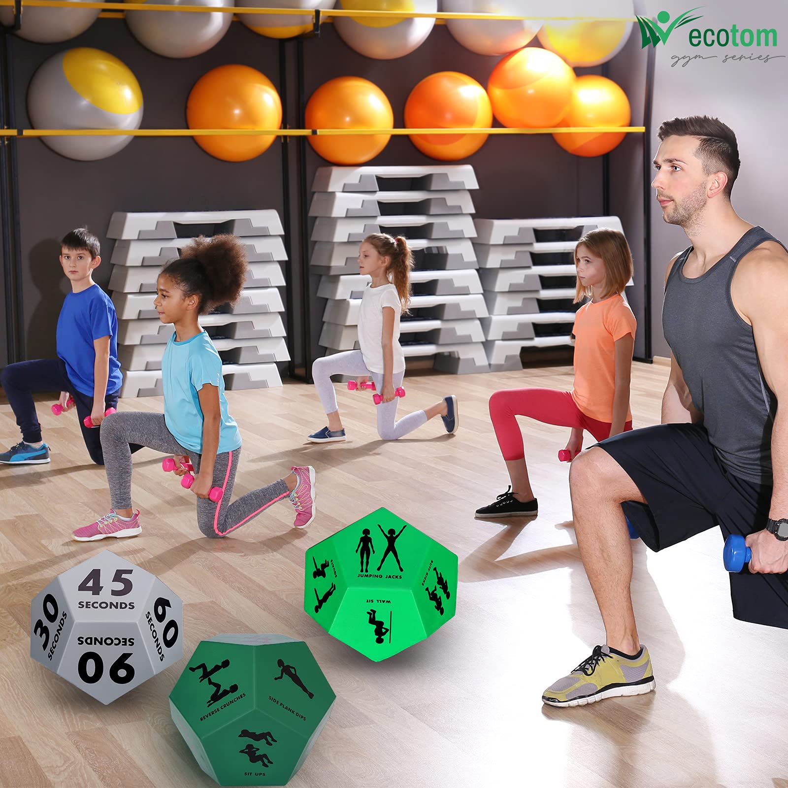 Best Exercise Dice EcoTom 3-Pack Workout Dice HIIT, Cardio