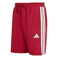 adidas Homme Essential Three Stripes French Terry Short, Active Maroon/White