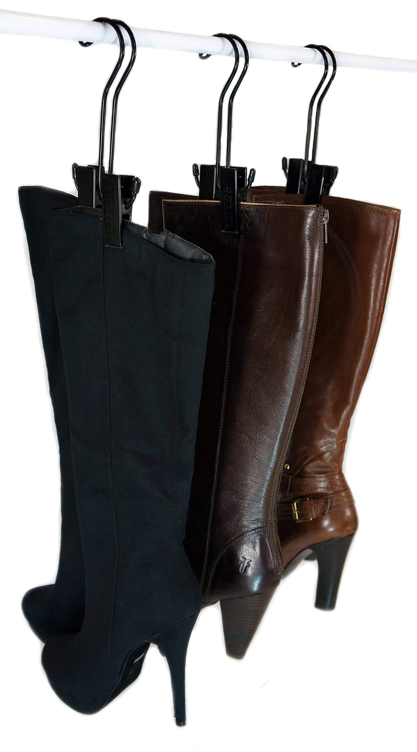 The Boot Hanger in Black - Shoe Storage Space Saver (Set of 3); Boot Hanger, Boot Holder, Boot Clips (BLACK)