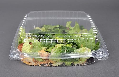 Miniatura 2 de Daxwell E10005891 - Recipientes de plástico con bisagras (OPS) de 8 x 8 x 3 pulgadas (caja de 200)