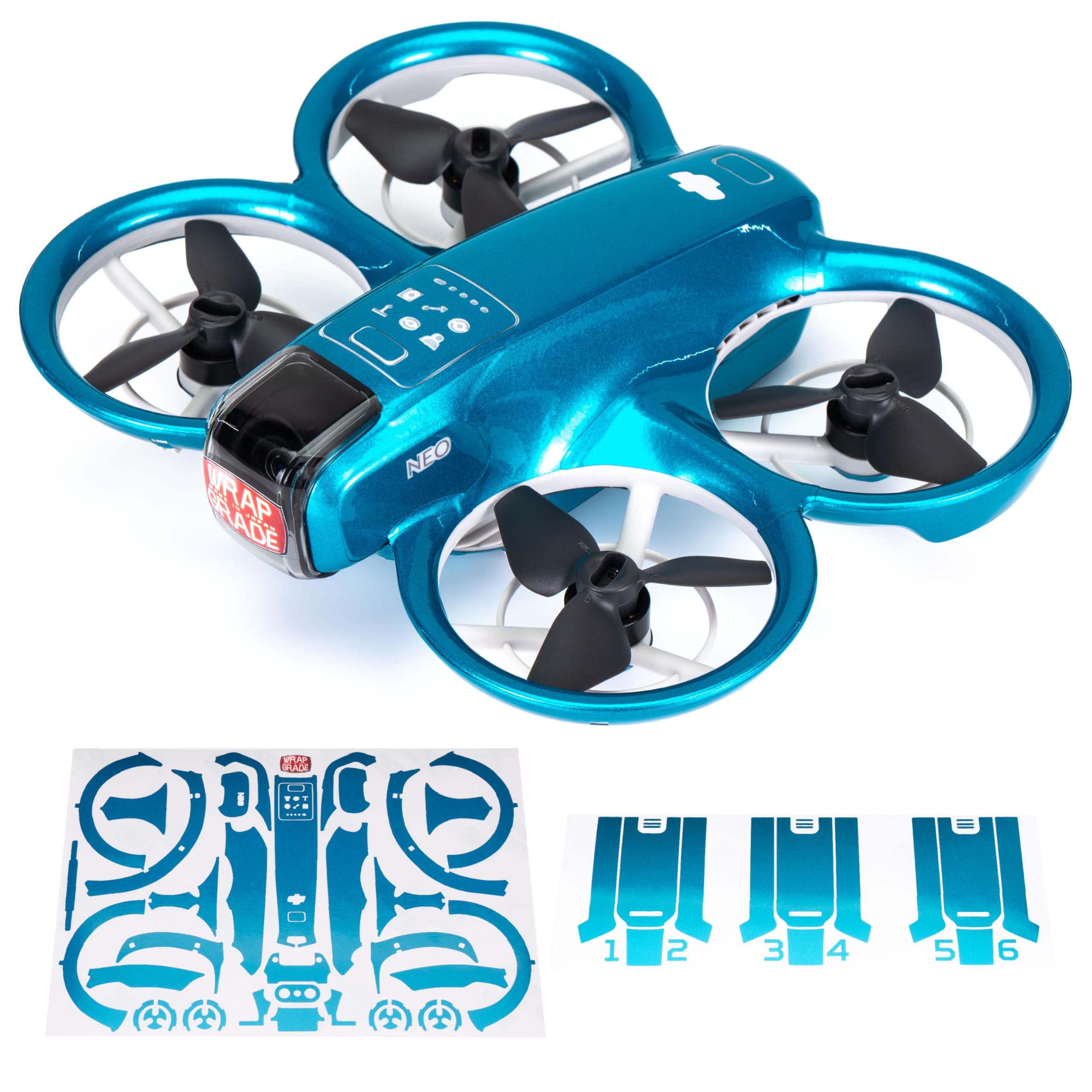 WRAPGRADE Skin Sticker Compatible with DJI NEO Full Wrap (Caribbean Blue)