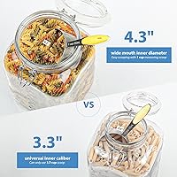 Vista 5 de 2 Pack 1 Gallon Square Super Wide-Mouth Glass Jars with Airtight Lids - Glass Storage Jars with 2 Measurement Mark - Canning Jars with Large