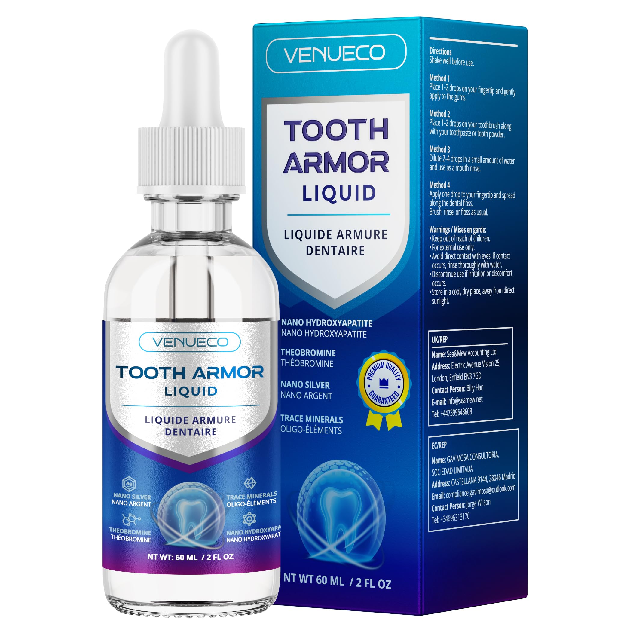 Cavity Protection Tooth Armor Liquid Science-Backed Formula Strengthens Enamel with Remineralization Drops at-Home Tooth Enamel Support Stronger Teeth