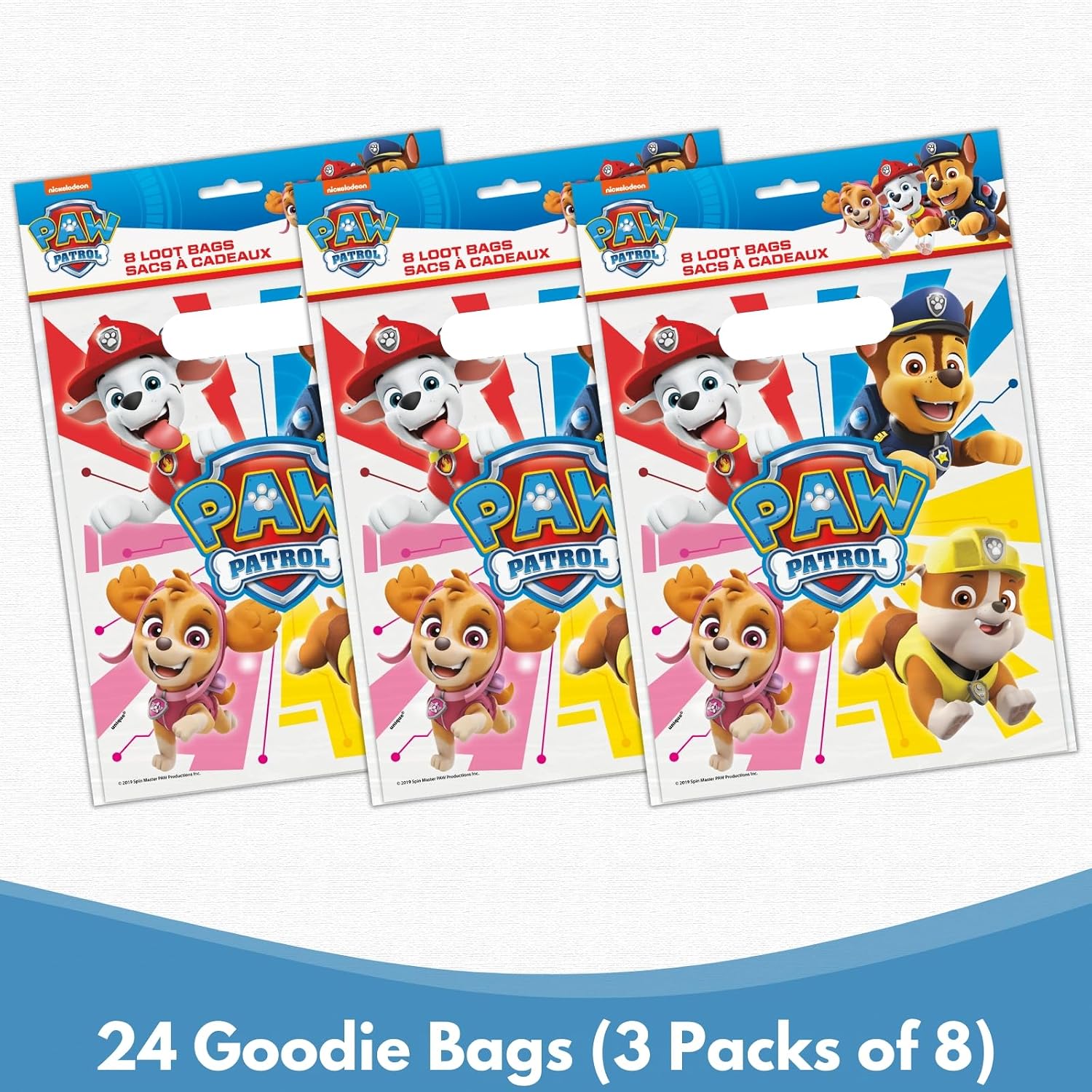 Unique Paw Patrol Goodie Bags for Party Favors - Paw Patrol Birthday Decorations - Bundle with 24 Plastic Party Bags and Checklist - Birthday Party Supplies
