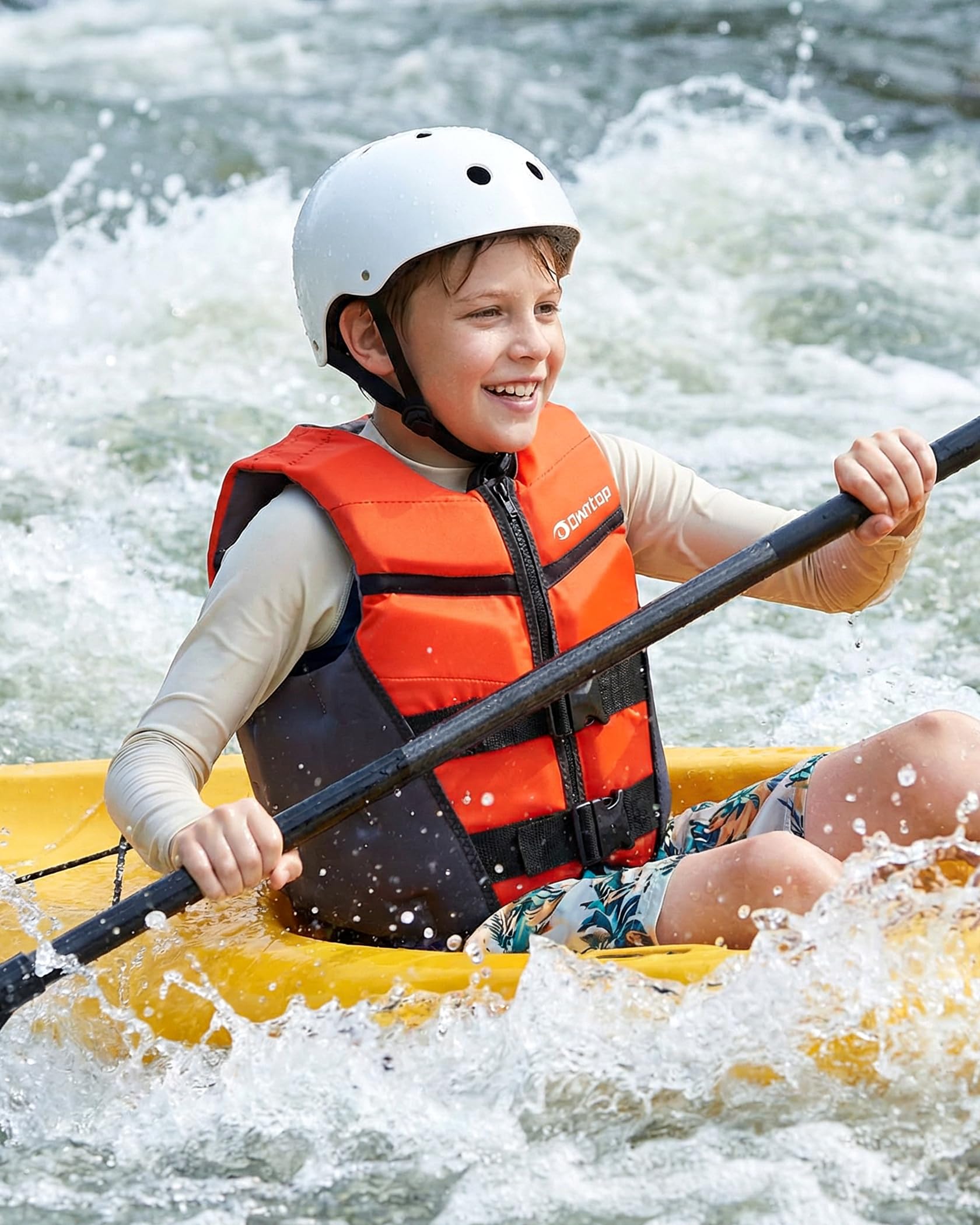 Owntop Gilet da Nuoto Junior | Aiuto al Galleggiamento per Ragazzi e Bambini | Giubbotto Galleggiante in Neoprene Leggero con Doppie Cinghie di Sicurezza Regolabili per Nuoto, Kayak, Pesca