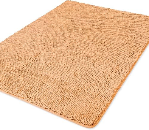Miniatura 322 de Yeaban Alfombras de baño gris oscuro – Gruesas alfombras de baño de chenilla | Alfombras de baño absorbentes y lavables antideslizantes, alfombras