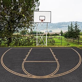 Basketball Court Stencil Kit Marking Corrugated Cardboard for Gym Asphalt Concrete Driveway Home and Local Park No Paint Included