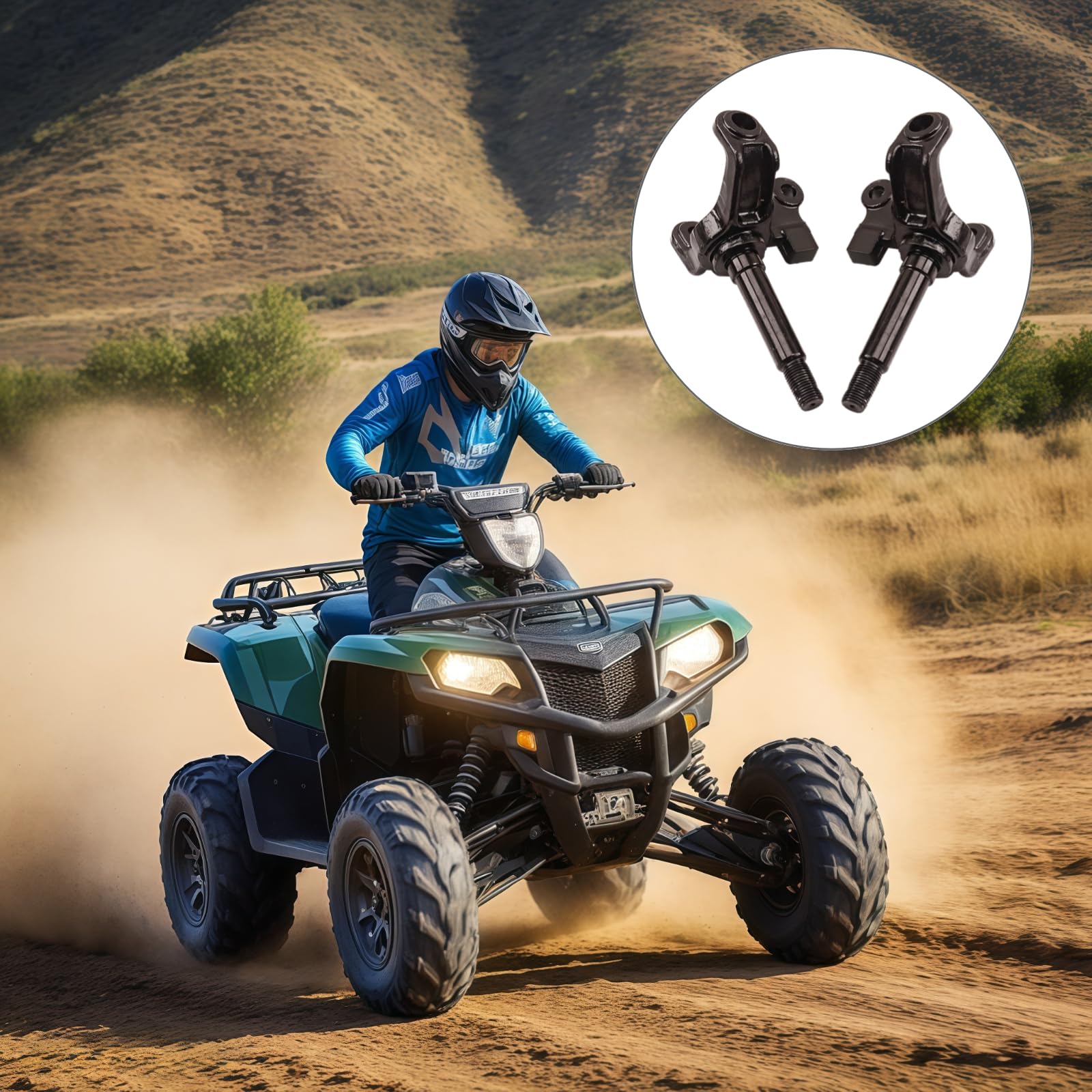 2 pezzi universali per kart sterzo, mandrini con flange del mozzo dell'asse ruota, compatibili sinistra/destra, adatti per ATV 50Cc-110Cc, quad