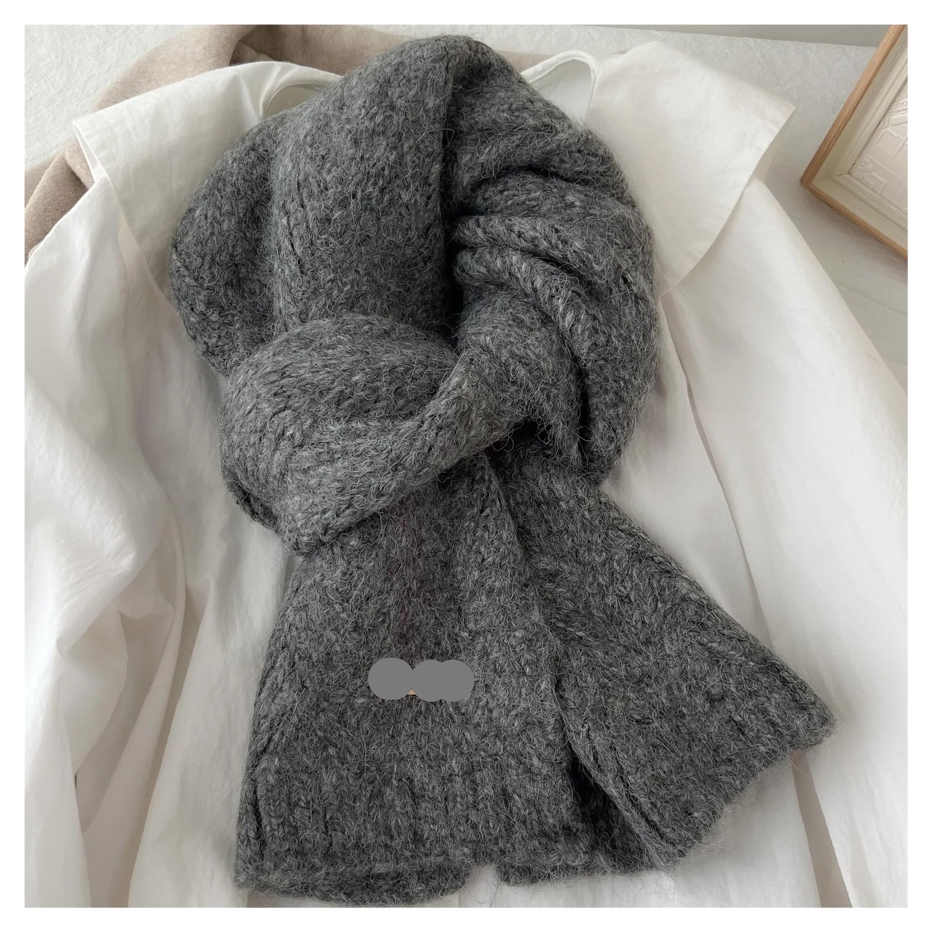 Bufanda Invierno Bufanda de lana tejida diseño for mujer, otoño e invierno, gruesa, cálida y, bufanda cachemira imitación for Unisexo