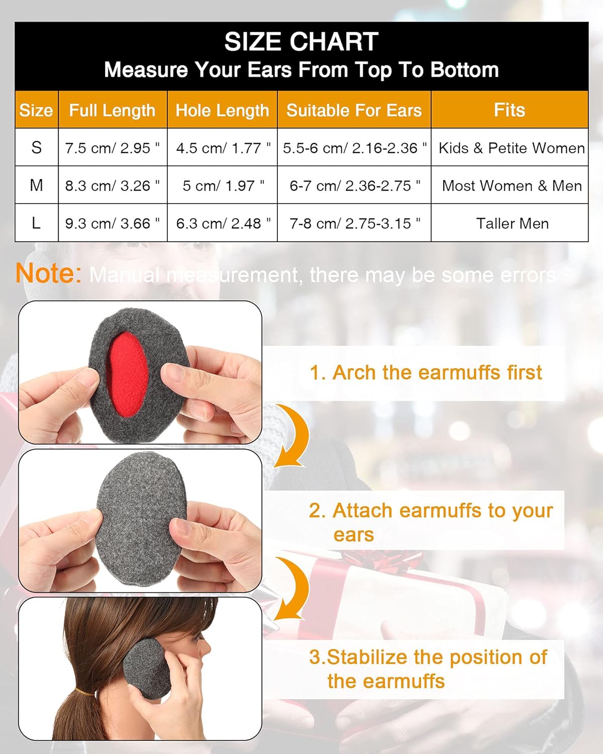 SATINIOR 2 Pairs Ear Covers Bandless Earmuffs Ear Warmers Winter for Women Men Outdoors, M - Image 2