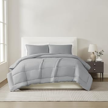 Christian Siriano NY Cotton Sateen Grey King 3 Piece Comforter Set