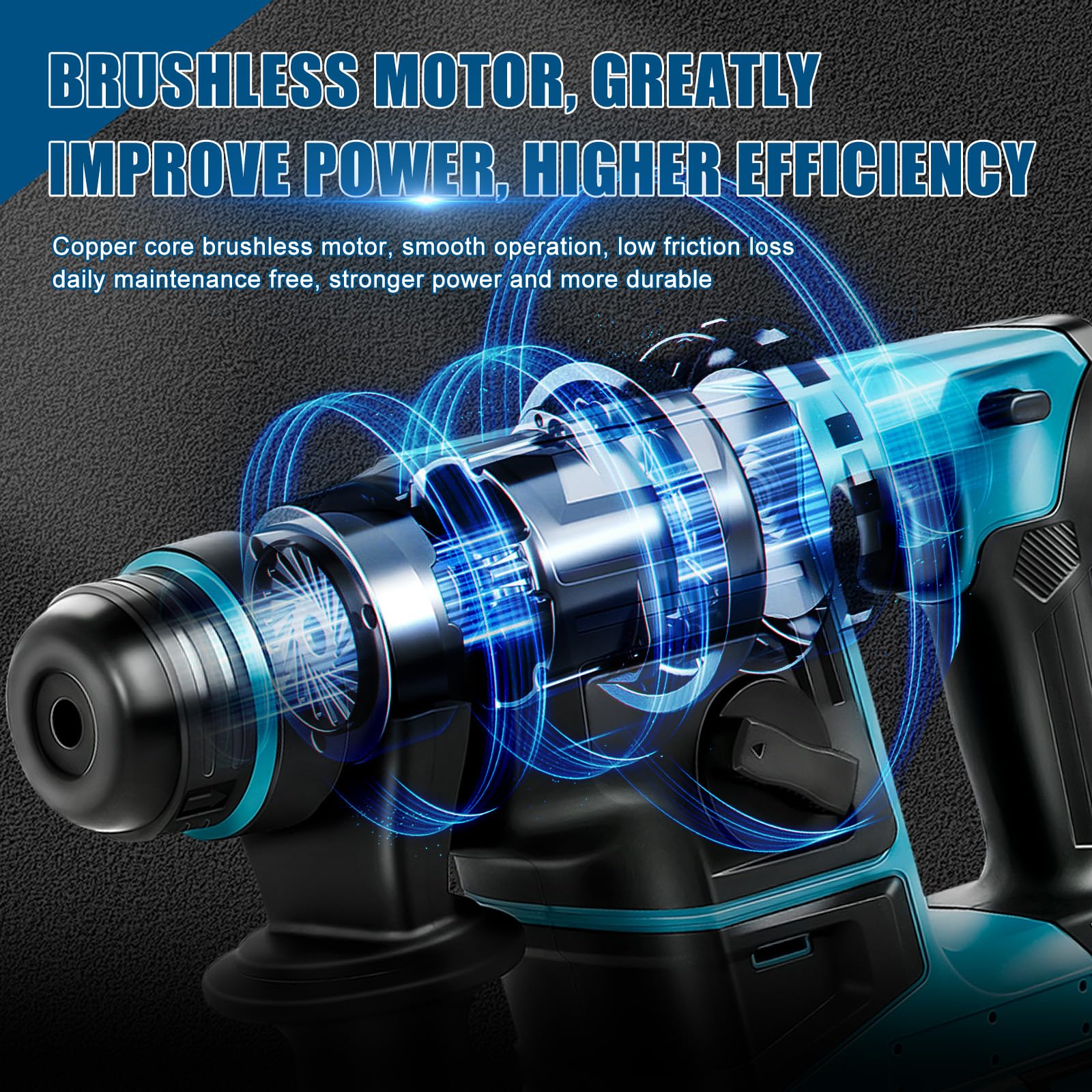 Professional 18V System Akku Bohrhammer für Makita BL-Serie | Akku-Kombihammer, ohne Akkus und Ladegerät