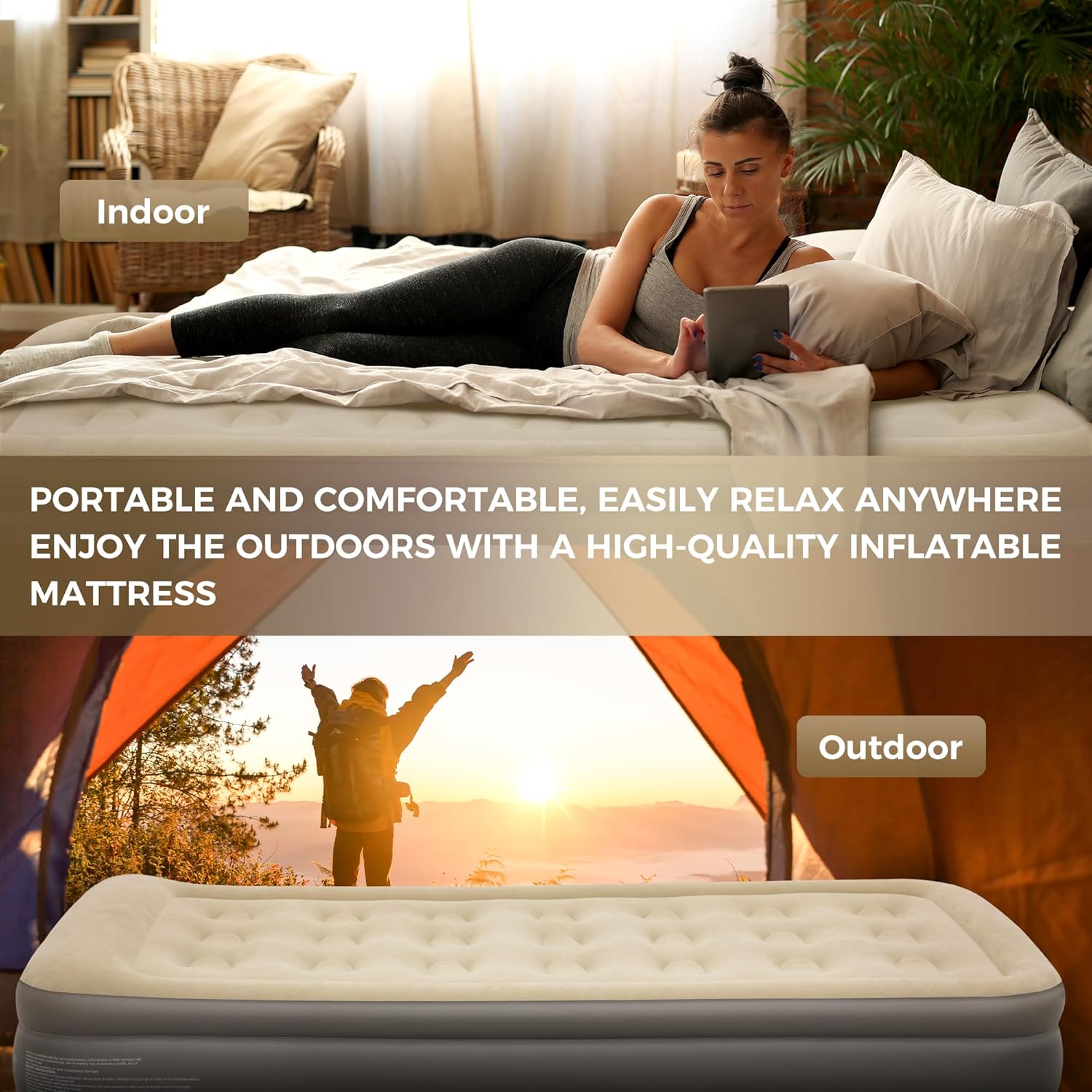 ALPHA CAMP 19” Twin Air Mattress with Built in Philippines Ubuy