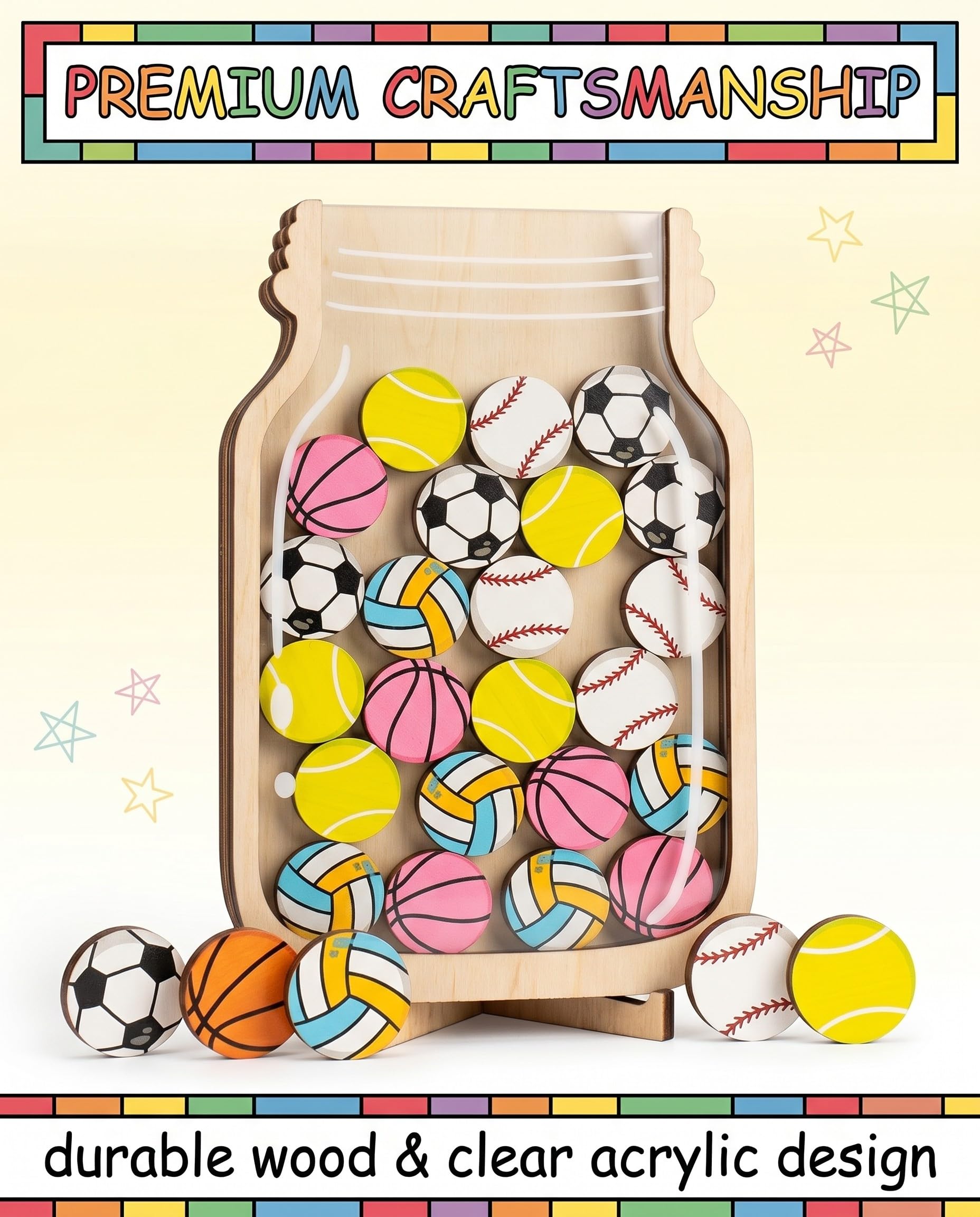 Tabella delle Ricompense per Bambini con 30 Stelle e Lavagna Magnetica per Bambini Sistema di Ricompensa per Casa, Scuola e Aula (Palline Colorate)