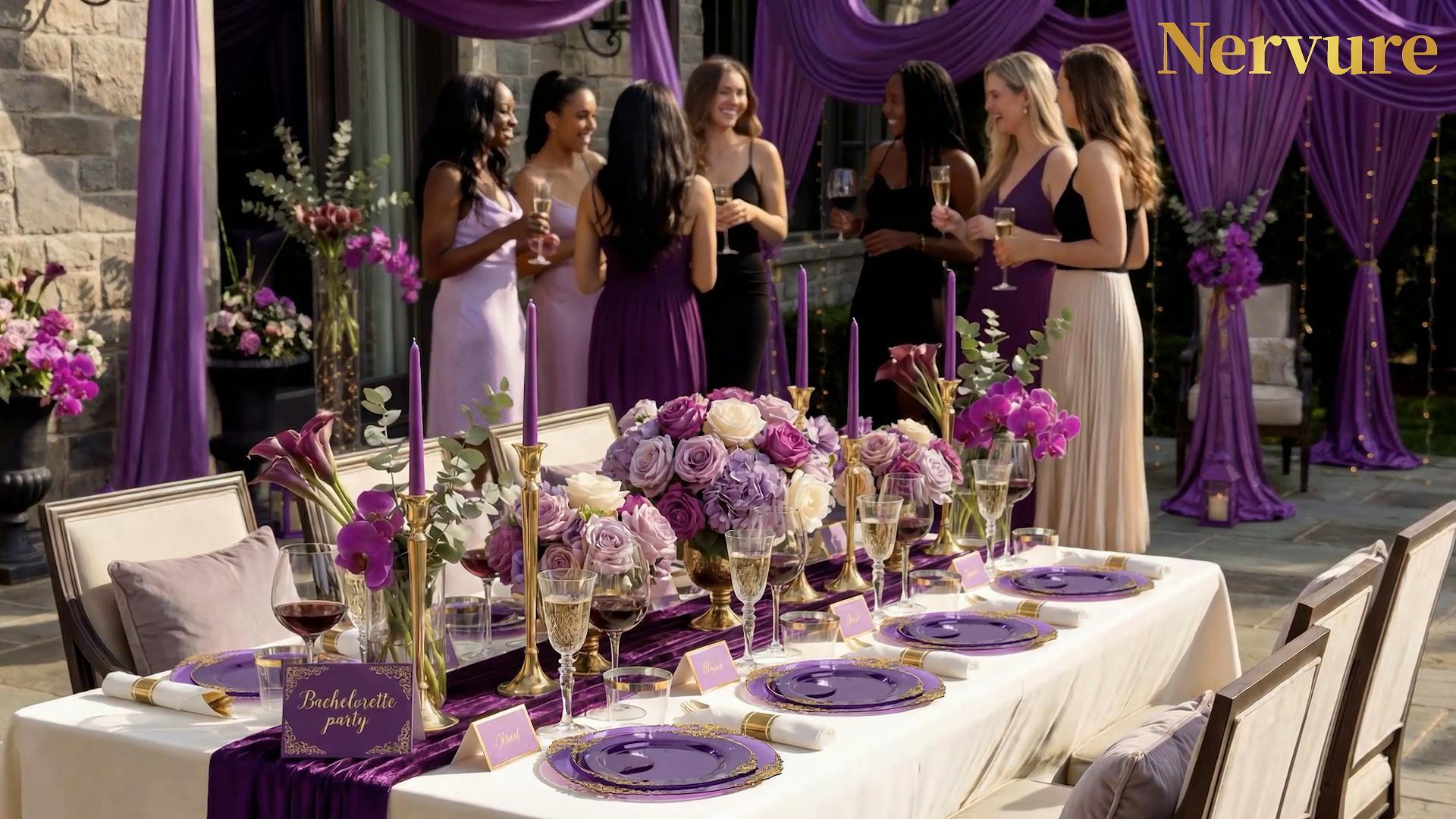Amazon.com: Nervure 175PCS Clear Purple Plastic Plates - Purple