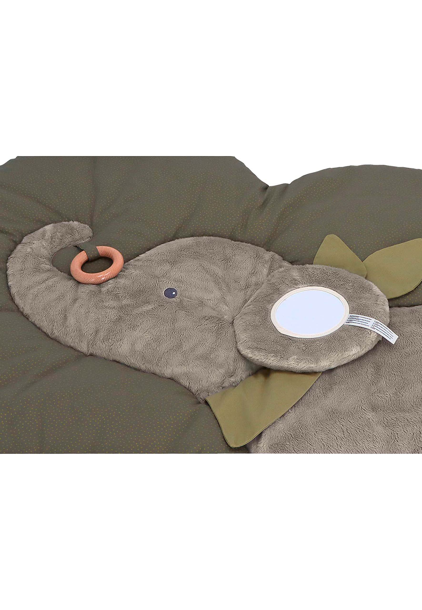 Sterntaler Baby Unisex Krabbeldecke Wolkenform Elefant Eddy - Schlafteppich, Spielmatte aus Flauschstoff, Spieldecke - grau