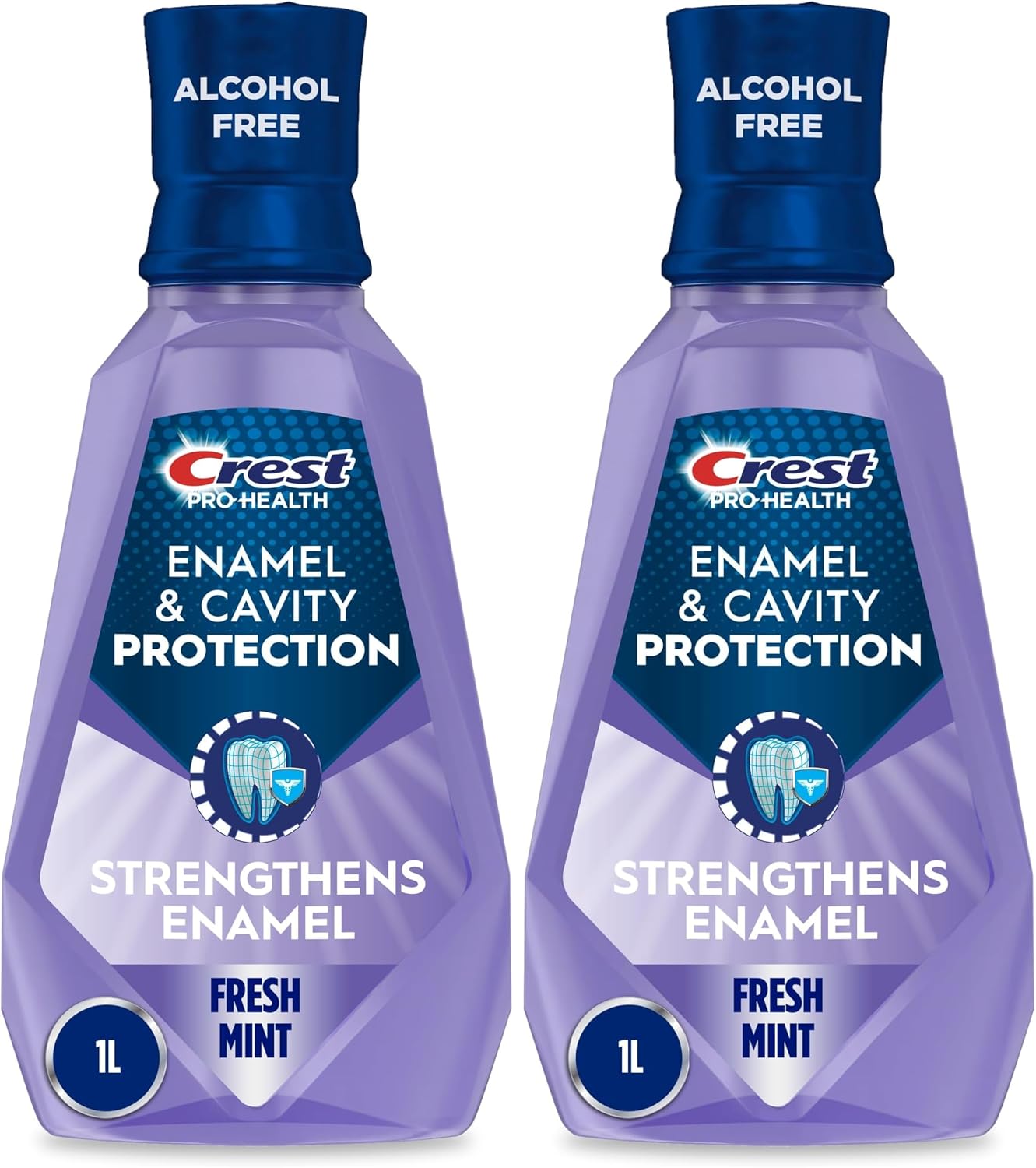 Crest Pro-Health Advanced Enamel Care Mouthwash, Fresh Mint, Alcohol-Free & Anticavity With Fluoride to Rebuild Weakened Enamel Freshens Breath with 12 Hours of Breath Protection, 1l (Pack of 2)