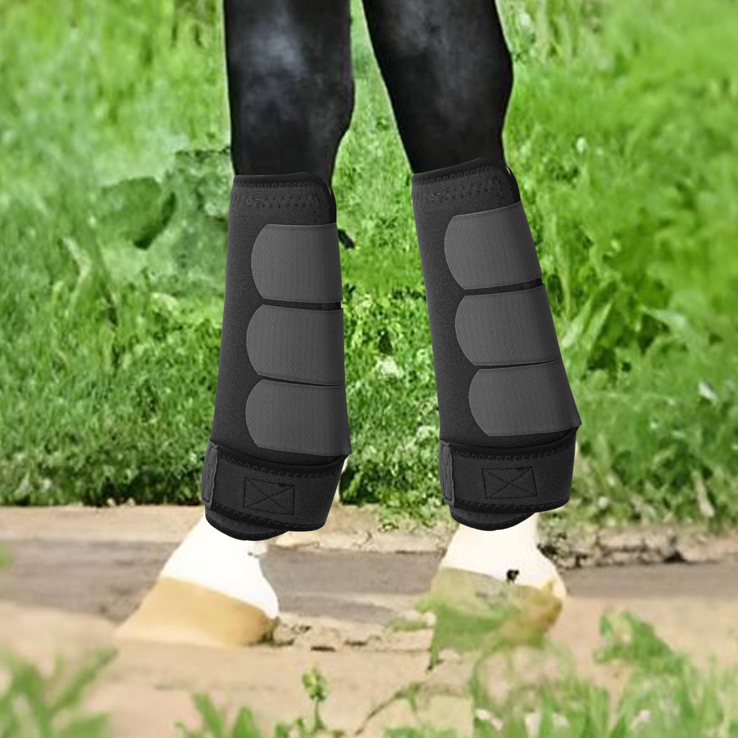 Botas de caballo deportivas con absorción de golpes, botas protectoras para extremidades inferiores, botas deportivas reutilizables, equipo de protección para patas delanteras y traseras,