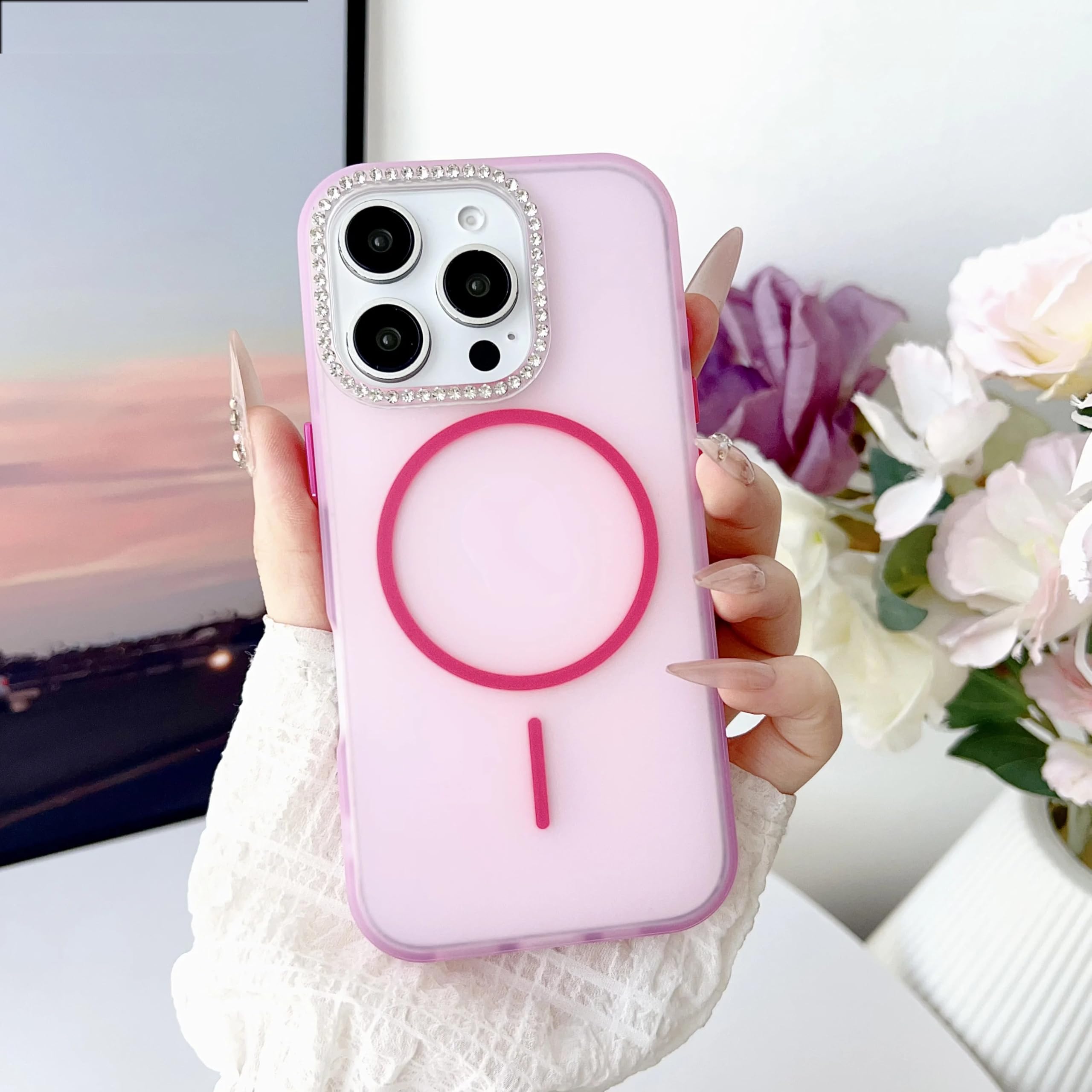 Coque Magnétique iPhone 15 Pro Transparente Finition Rose - 8