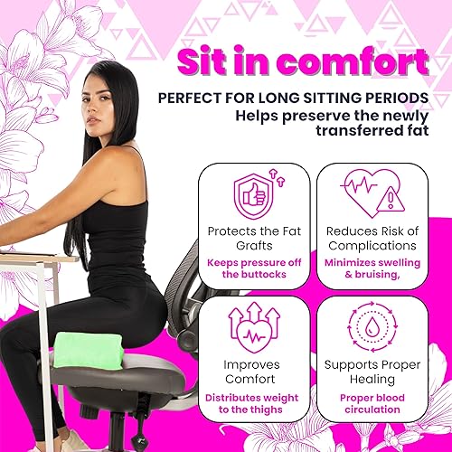 Miniatura 6 de Bombshell - Almohada de cuña patentada para después de la cirugía para sentarse después de una cirugía BBL almohada de glúteos, almohada brasileña