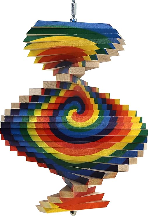 Spiral Wood Wind Spinner - Made in USA