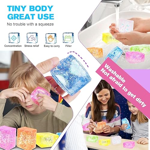 Miniatura 4 de 2 bolas antiestrés para niños y adultos, bolas sensoriales grandes de cubitos de hielo, bolas sensoriales, juguete para aliviar el estrés, rellenos