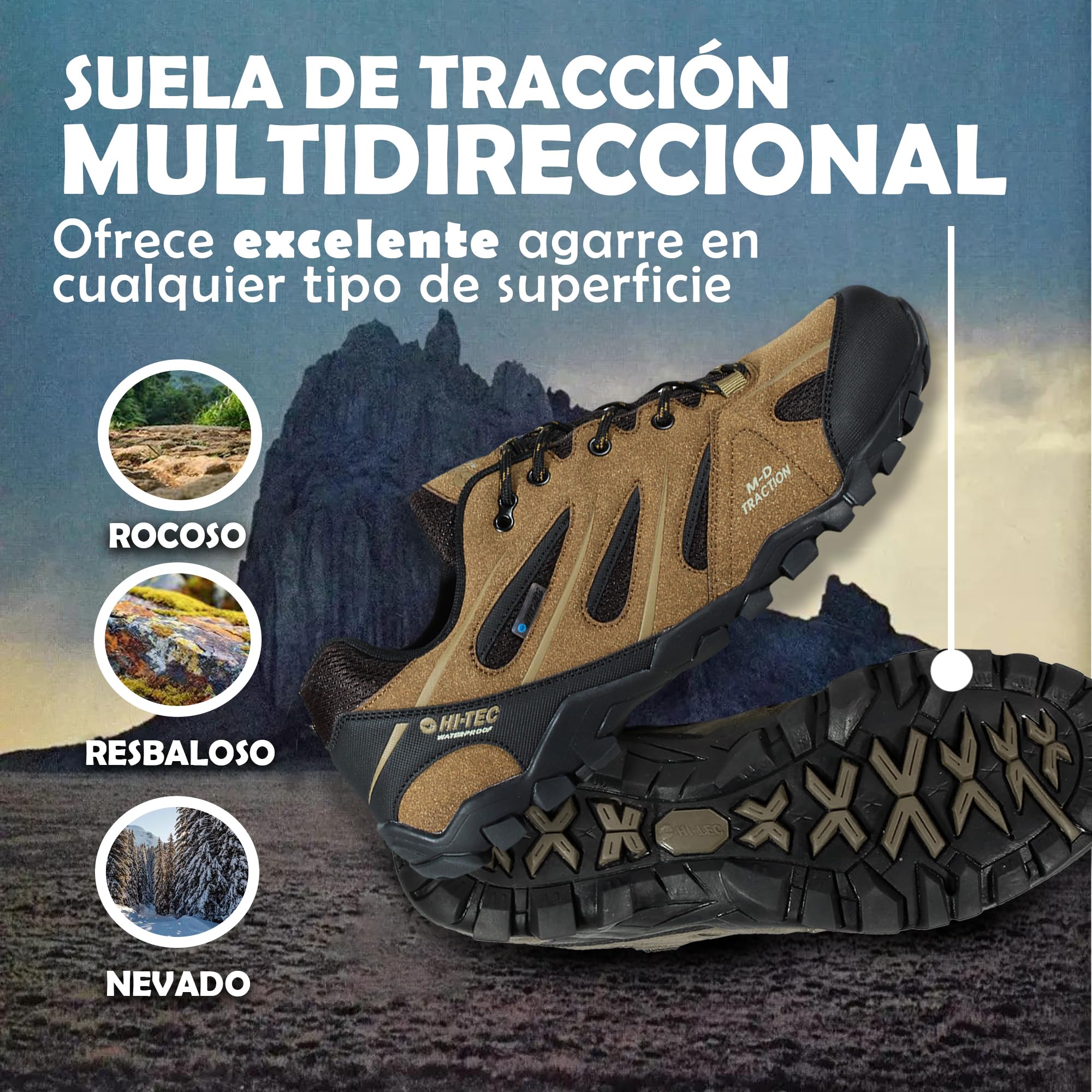 Hi-Tec Zapatillas Hombre de Senderismo Walker WP Transpirable y Membrana Impermeable Dri-Tec. Estilo y Comodidad Garantizados