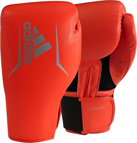 Adidas Speed75 Boxing Gloves, 10 oz, Solarred/Silver