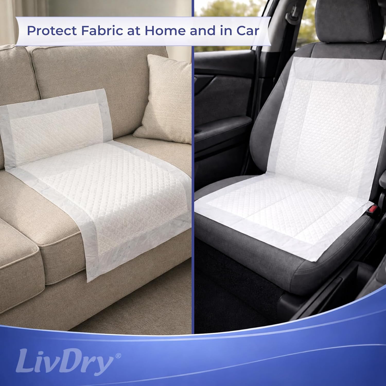 Livdry Bed Pads Disposable Adult, Extra Large 36" x 36" High Capacity Leakproof Incontinence Underpads, Absorbent Waterproof Chux Pads, 120 Count