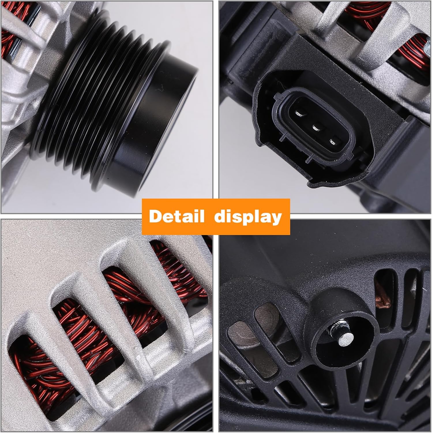 Alternator Fit for 2013-2017 for Hyundai 2014-2016 for Kia Forte Koup 2015-2016 for Kia Forte5 2012-2017 for Kia Rio 2013-2016 for Kia Soul 12V 110A 6-Groove CW IR IF Replace 11609