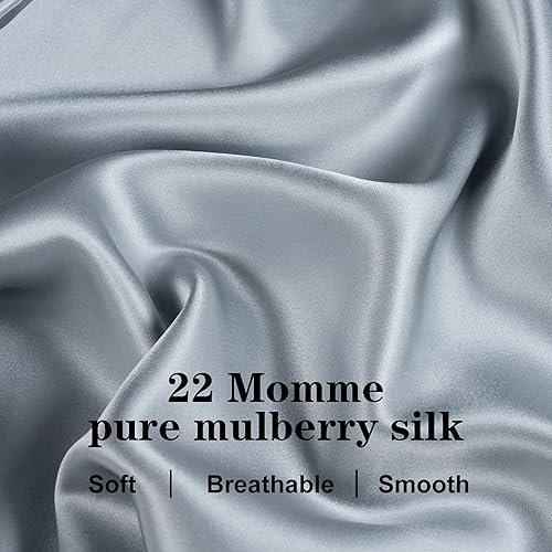 Vista 53 de Silmer Funda de almohada 100% seda de morera para cabello y piel, ambos lados 22 Momme 800 hilos funda de almohada con cremallera oculta, ultrasuave