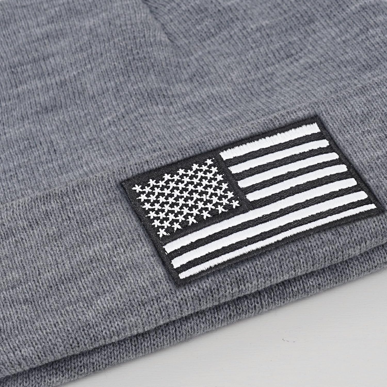 American Flag Embroidered Beanie Winter Hat for Men Women, Multi-Season Military Tactical Gear Police Army Winter Warm Hat - Image 5