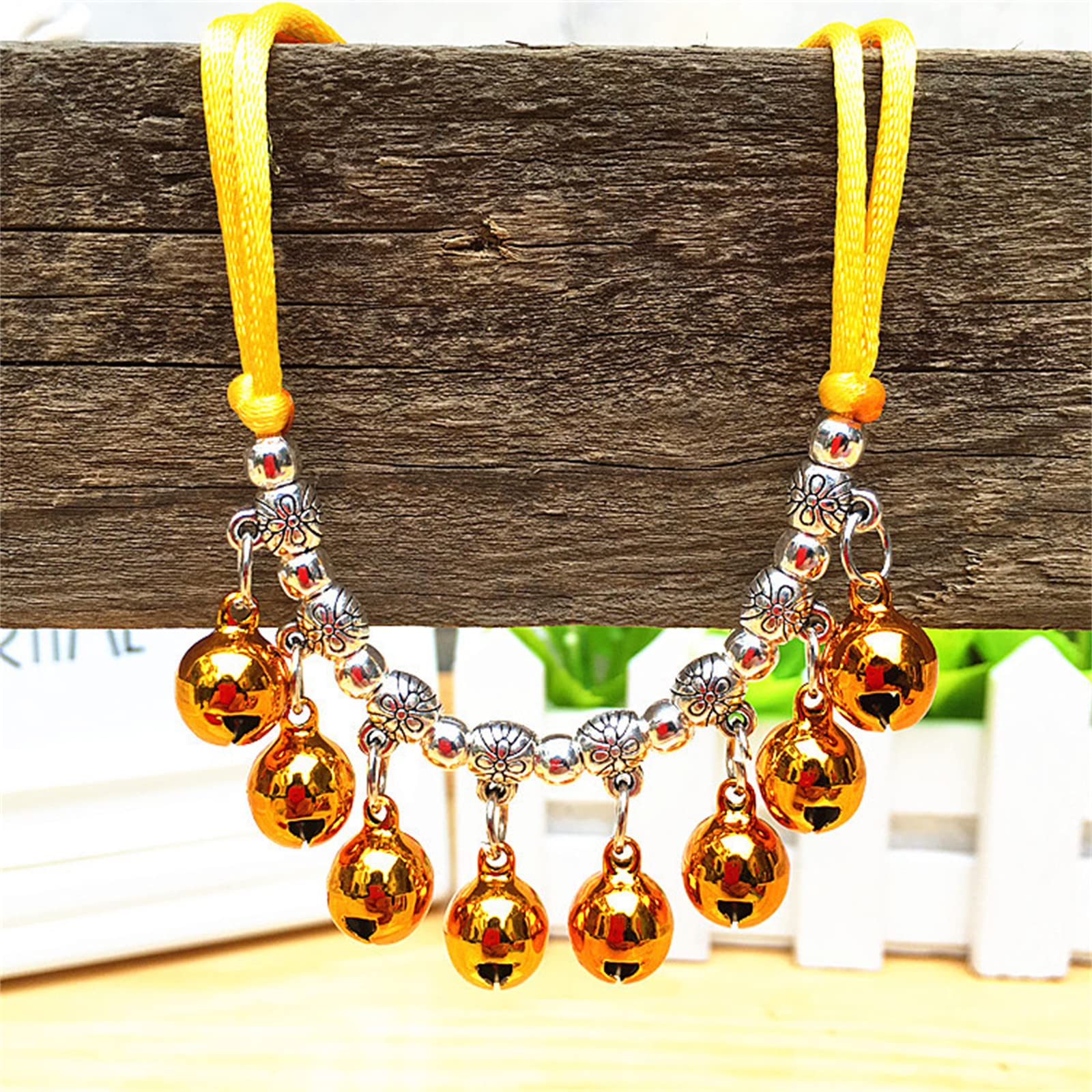 NEWFT Wedding Collar for Kitten Puppy Pets Jewelry With Tibetan Bells Necklace Glinting Tibetan