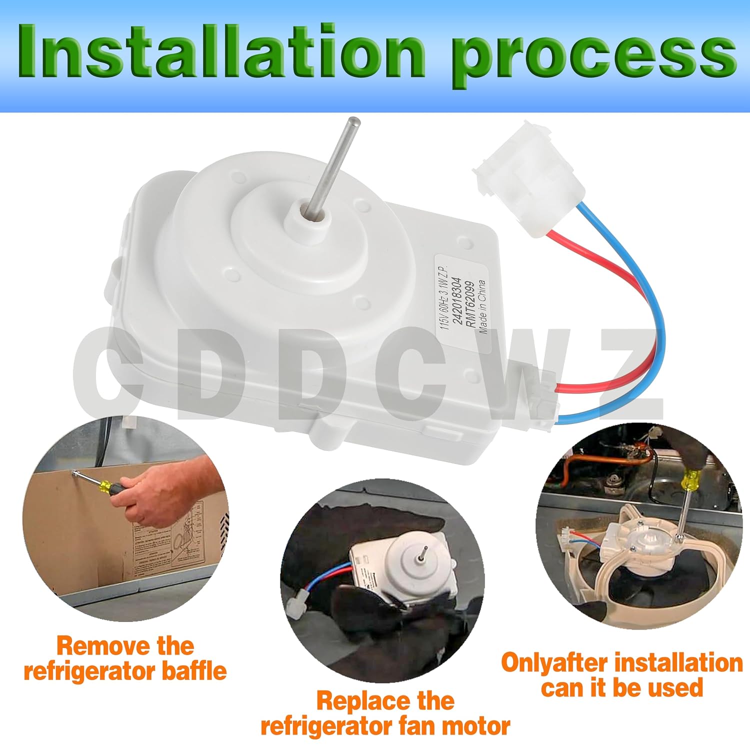 (Upgraded) 242018304 242018301 Condenser Fan Motor fits for Electrolux Frigidaire, Replace 297279502 AP6891872 PS12728810 FFHS2622MBA