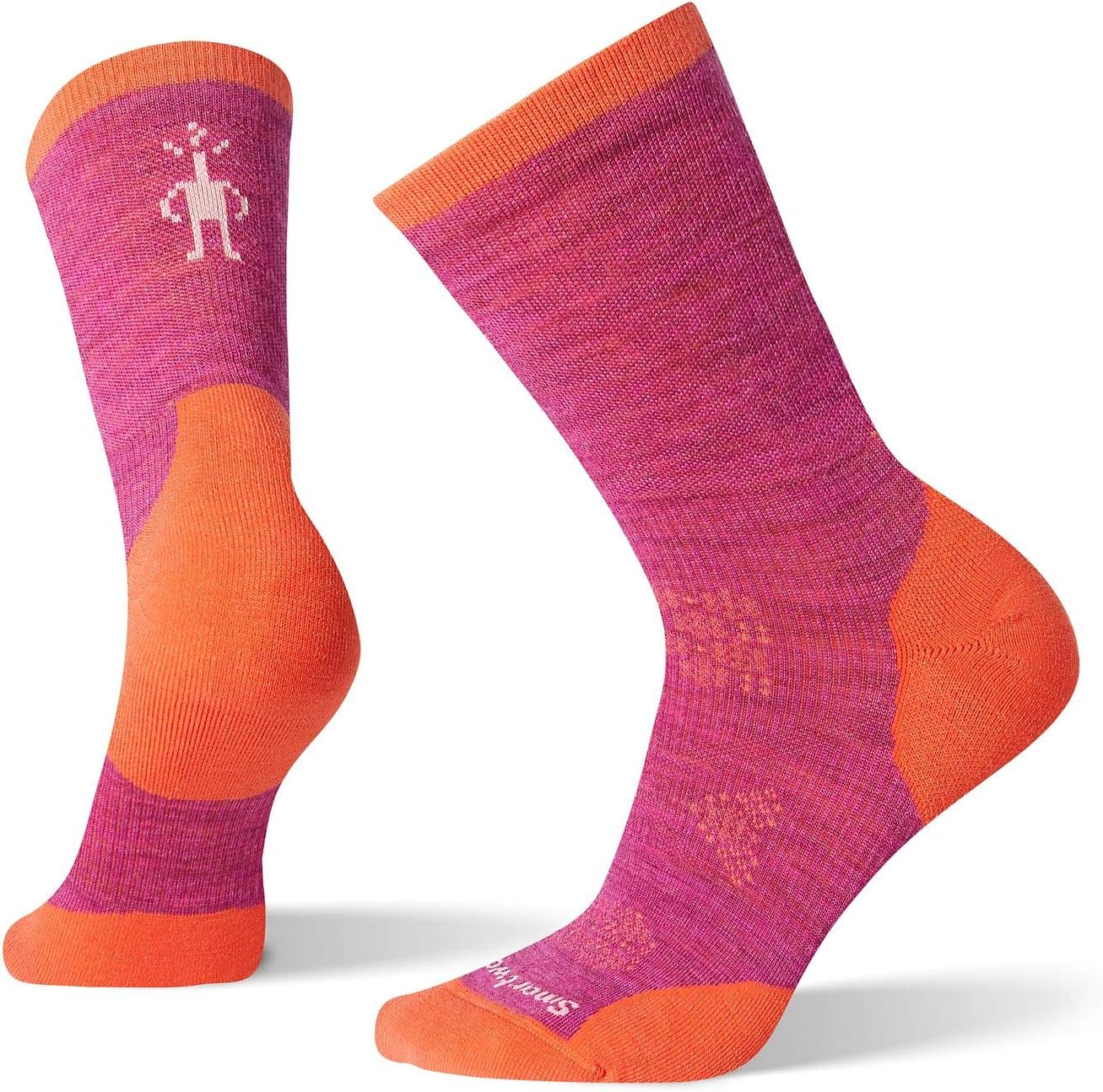 FBA Smartwool Women's Phd Run Cold Weather Mid Crew Meadow Mauve-Habanero M