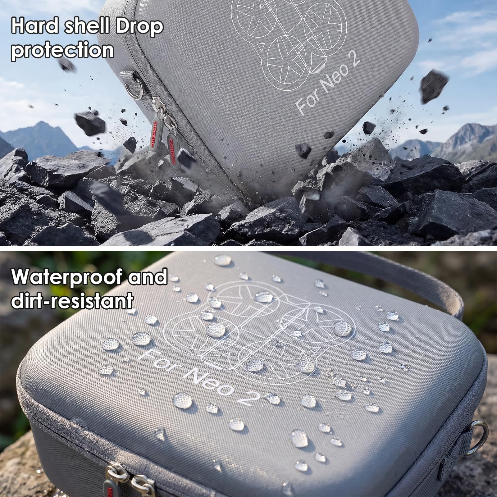 Borsa porta drone per DJI Neo 2, custodia rigida impermeabile per DJI Neo 2, borsa da viaggio in PU portatile e compatta con tracolla