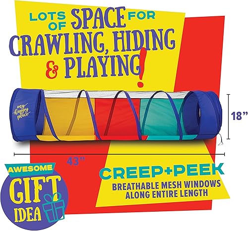 Miniatura 6 de Kiddey Túnel de juego para niños, túnel desplegable para niños pequeños, túnel multicolor para diversión en interiores y exteriores, gatear y jugar,