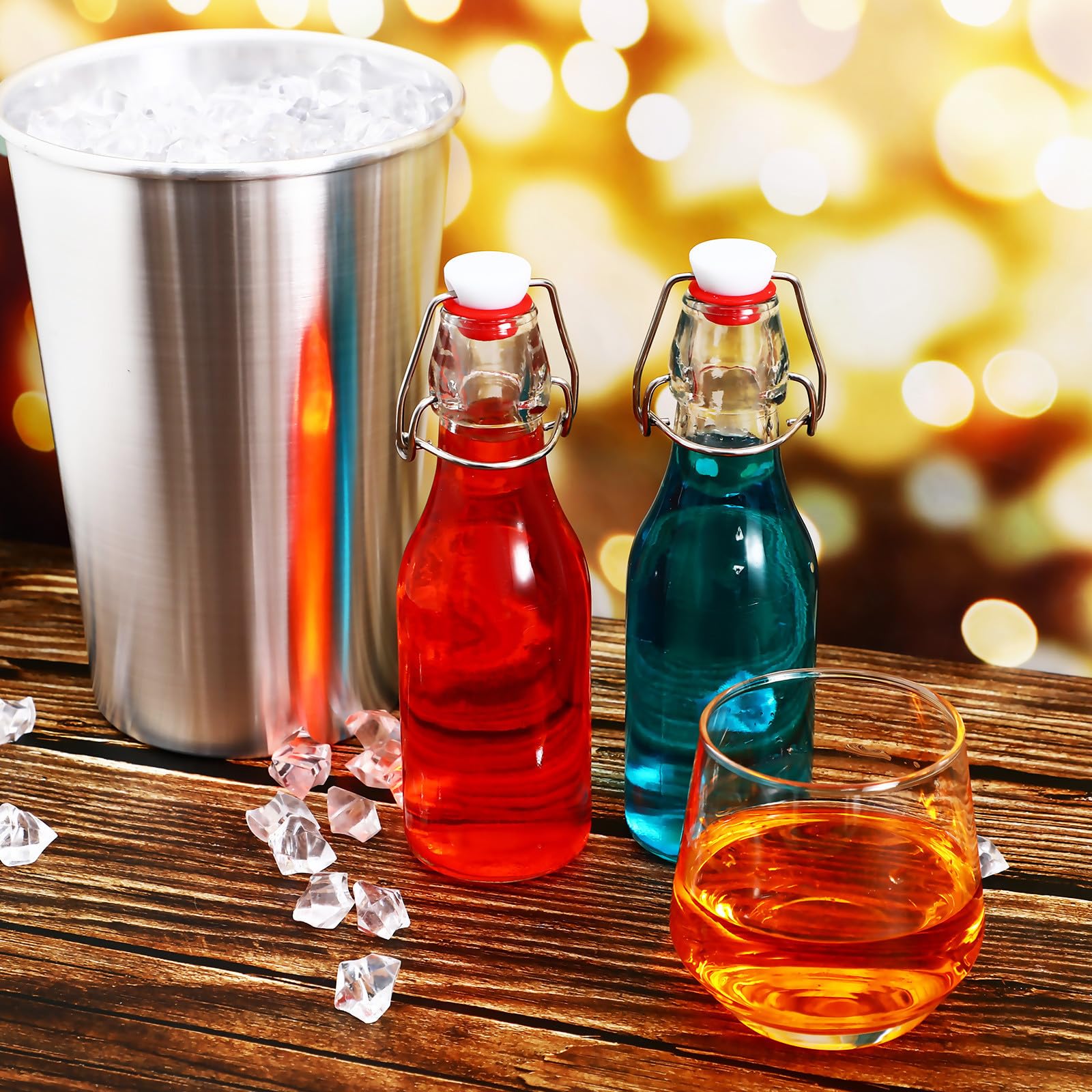 Glasflaschen mit Reinigungsbürste Auslaufsicher 250ml mit Bügelverschluss 6 Stück für Picknick und Garten Grillen