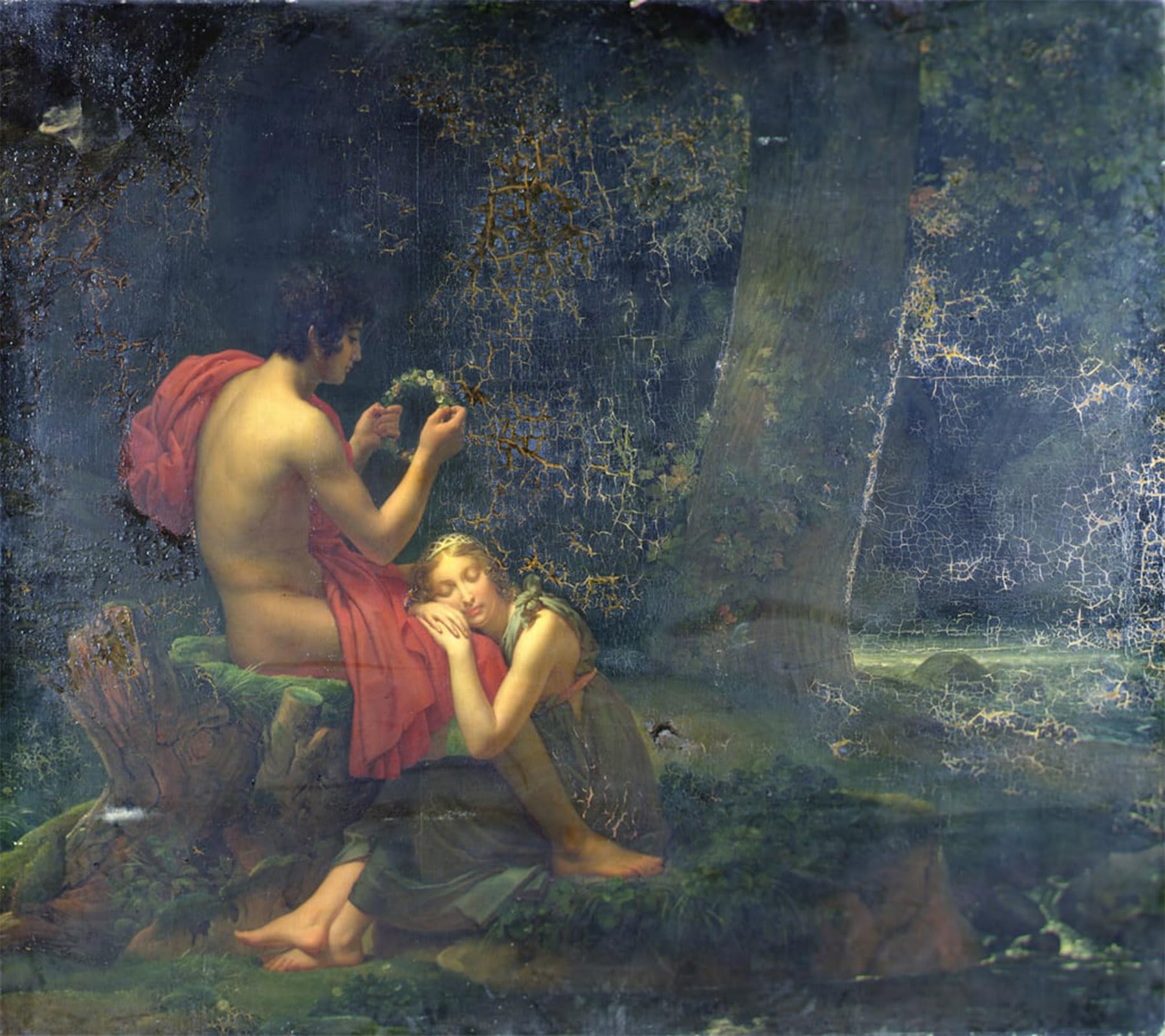 SERENDIPITP Abstract Painting Mural Print Picture Wall Decor Painting Daphnis by Baron François Pascal Simon Gérard Vintage Wall Artwork for Home Decor 60x90cm
