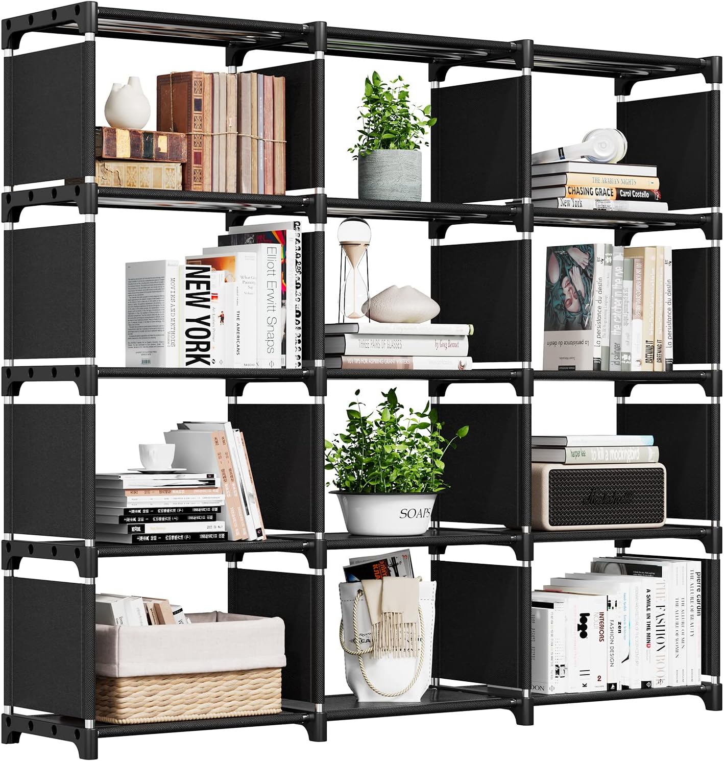 REIBII Book Shelf, Bookshelf, Bookcase, 12 Bookshelves