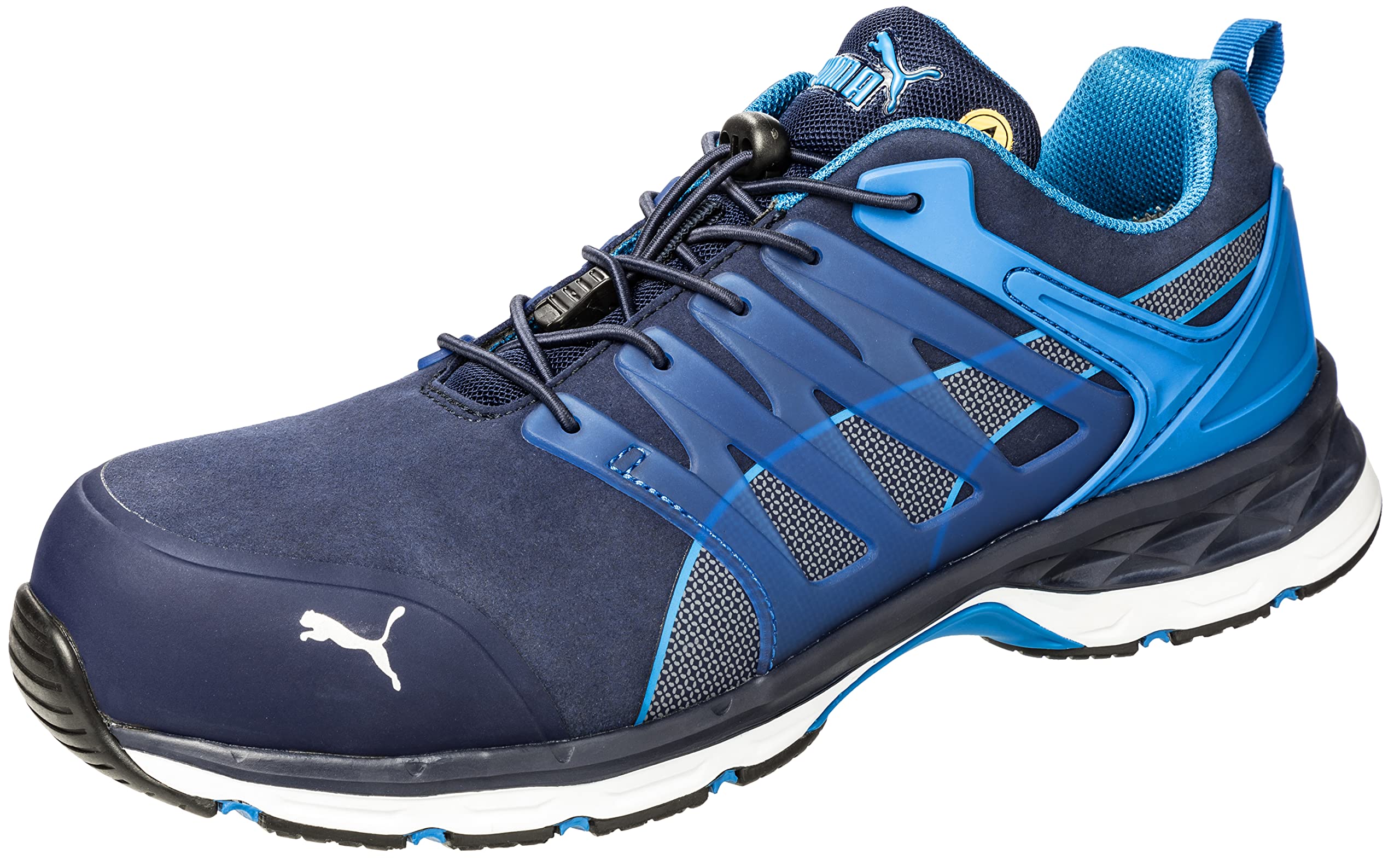 PUMA Safety Velocity 2.0 Blue Low buty robocze, buty ochronne, S1P SRC, czapka z włókna szklanego dla mężczyzn