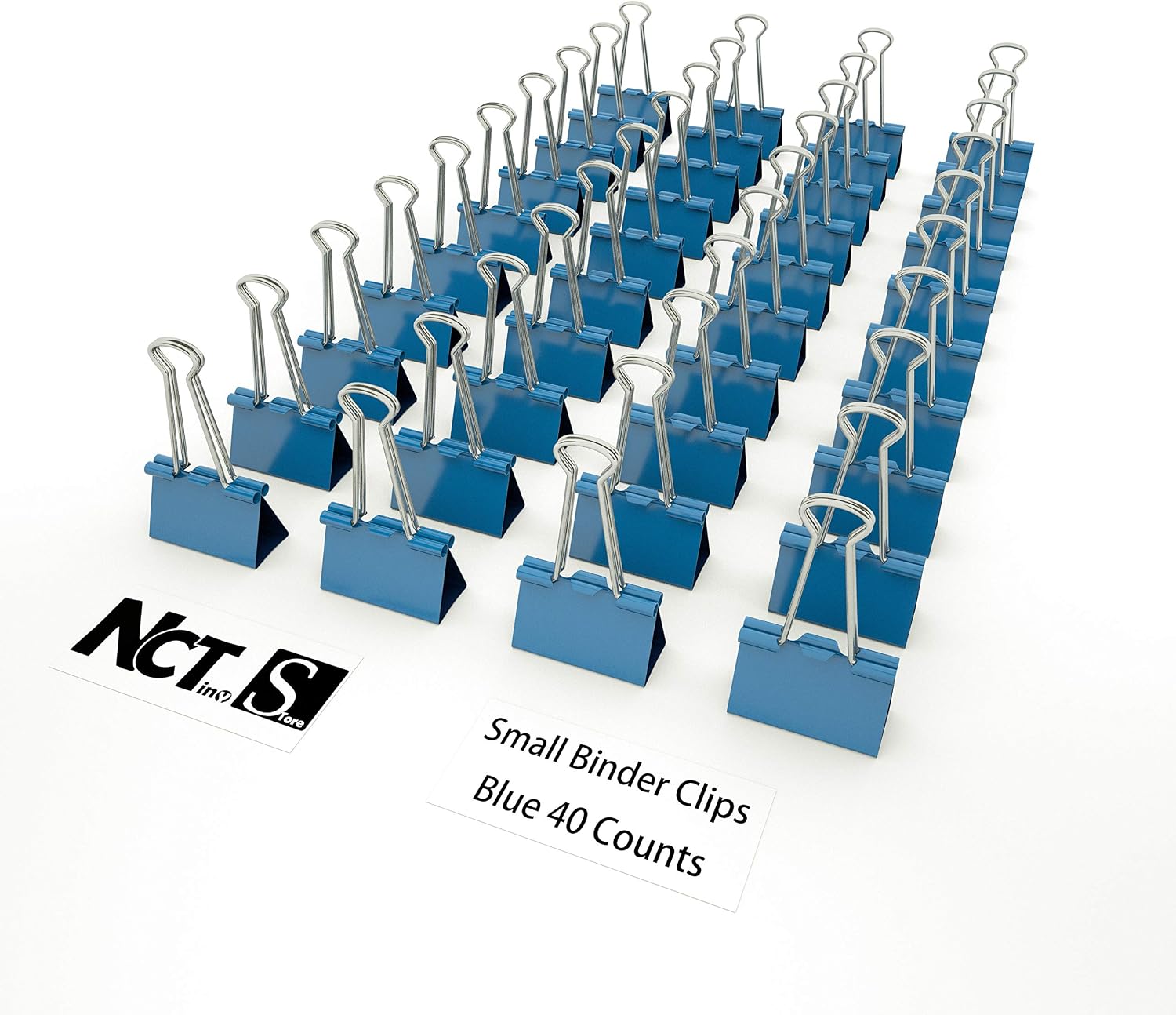 Binder Clips Small Metal Clamp 0.75 inch / 19 mm (Blue, 40-PCS) image 5
