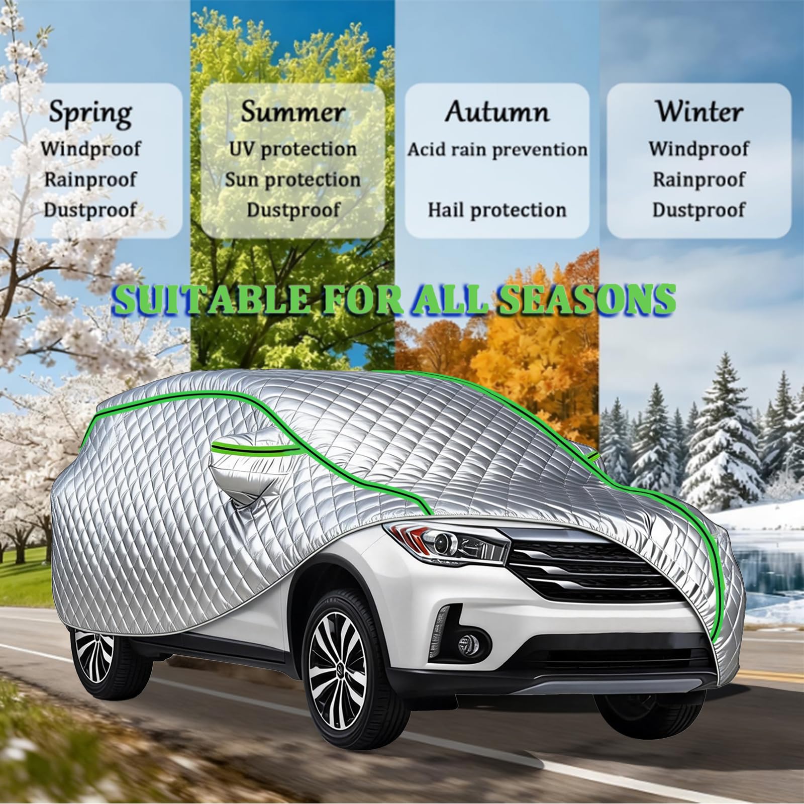 Telo Antigrandine per Auto per Audi Q3 2015, Copri Auto Anti Grandine Fodera Interna in Morbido Cotone, Grandine, Gelo e Calore Estivo, Impermeabile e Antivento Il9
