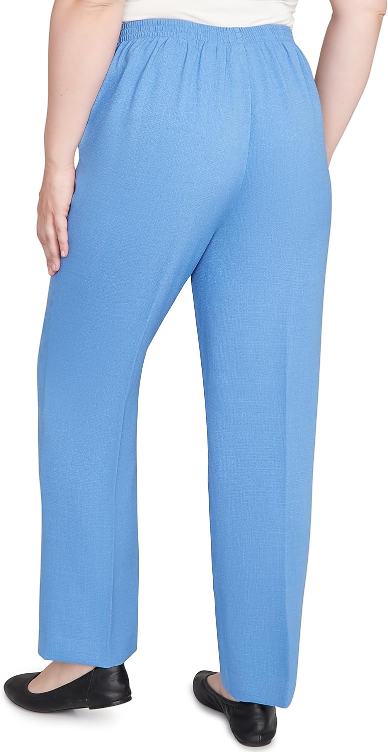 Alfred Dunner Textured Pull On Elastic Short Length Pant - Image 2